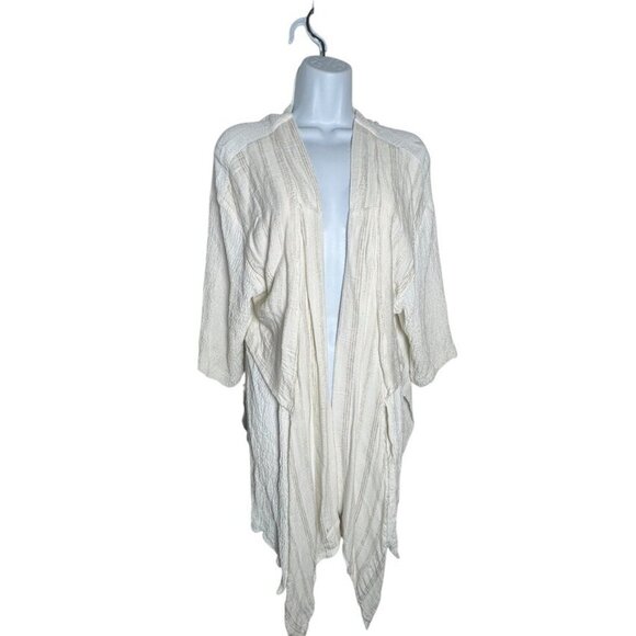 MOONLIGHT by CONNIE K open cardigan top lagenlook cream size large moon light - Picture 1 of 7
